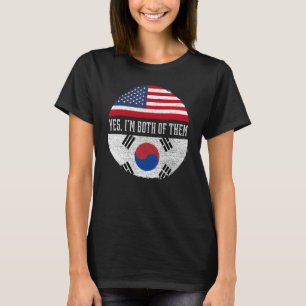 T-shirt Drapeau sud-coréen à moitié sud-coréen USA