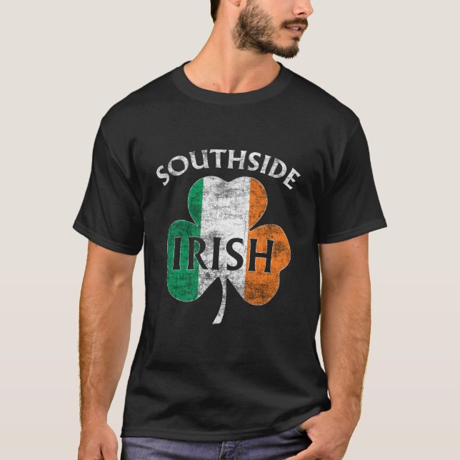 T-shirt Drapeau Sud Irlandais Chicago St Patrick'S Day (Devant)