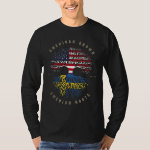 T-shirt Drapeau suédois américain cultivé racines suédoise