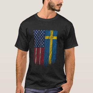 T-shirt Drapeau suédois américain Suède America Flag Pride