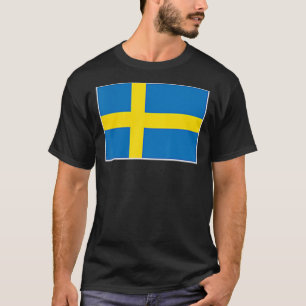 T-shirt Drapeau Suédois Avec Couleurs Nationales Suédoises