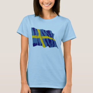 T-shirt Drapeau suédois de ondulation