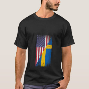 T-shirt Drapeau Suédois Suédois Suède USA Amérique V
