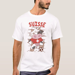 T-shirt Drapeau Suisse de football vaches