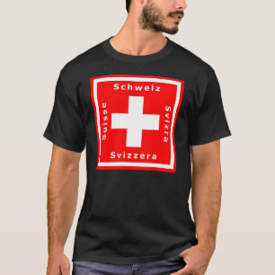 T-shirt Drapeau suisse et langues de la Suisse quatre