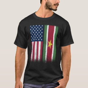 T-shirt Drapeau Surinamais États-Unis Et Suriname Drapeaux
