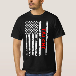 T-shirt Drapeau Tai Chi Cool Noir Et Blanc États-Unis