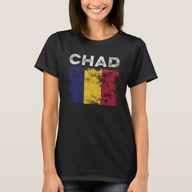 T-shirt Drapeau Tchad en détresse - Drapeau tchadien (Devant)