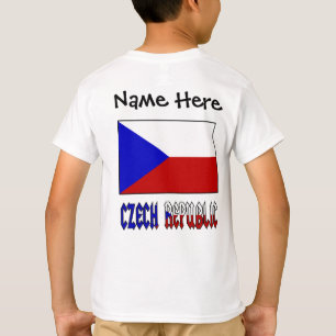 T-shirt Drapeau tchèque et tchèque Personnalisé