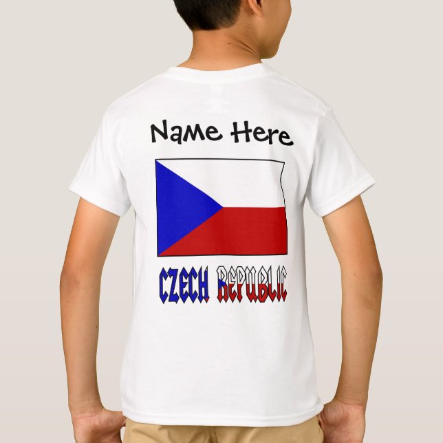 T-shirt Drapeau tchèque et tchèque Personnalisé (Dos)