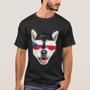 T-shirt Drapeau tchèque Malamute d'Alaska Chien République