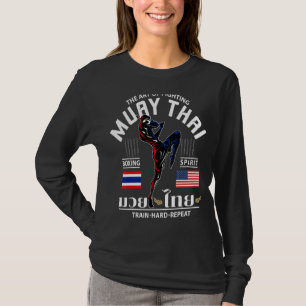 T-shirt Drapeau thaïlandais Muay Thai Boxing Train dur