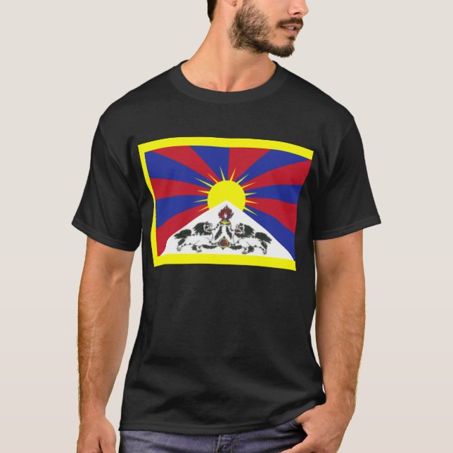 T-shirt Drapeau tibétain + l'OM mani (Devant)