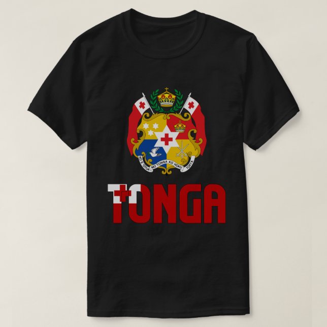 T-shirt Drapeau Tonga et blason Patriotique (Design devant)