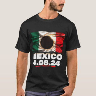 T-shirt Drapeau Totalité 4.08.24 Total Éclipse Solaire Mex