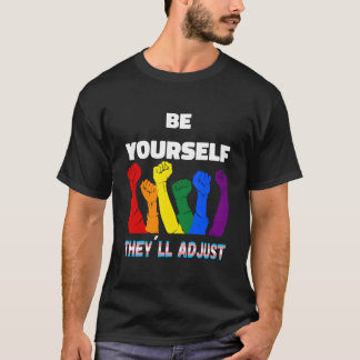 T-shirt Drapeau Transgenre Arc-En-Ciel Lgbtq Soyez Vous-Mê