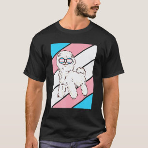 T-shirt Drapeau Transgenre de Chien Caniche Fier Allié de