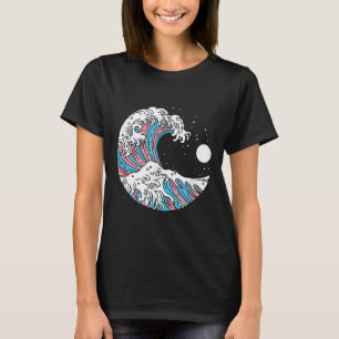 T-shirt Drapeau Transgenre Fierté Lgbtq - Vague Japonaise