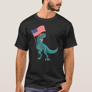 T-shirt Drapeau Trex Popsicle Usa 4 juillet Dinosaur