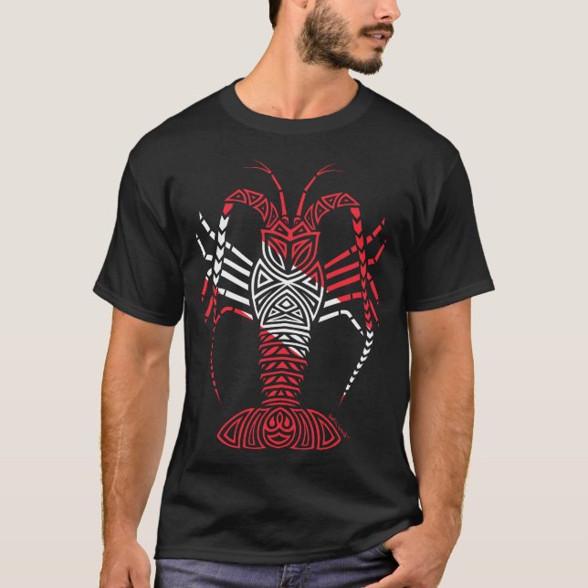 T-shirt Drapeau tribal de plongée Homard épineux (Devant)