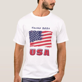 T-shirt Drapeau Trump 2024 USA
