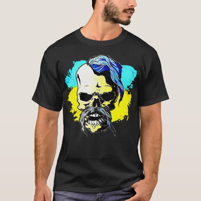 T-shirt Drapeau Ukrainien Cosaque Parfait Pour L'Ukraine 1 (Devant)