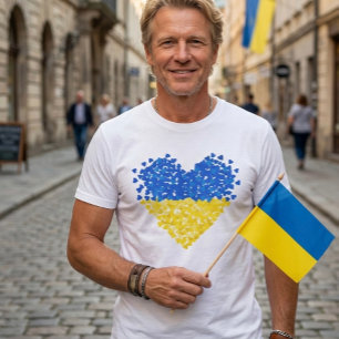T-shirt Drapeau ukrainien. Envoi d'amour à l'Ukraine. Sout