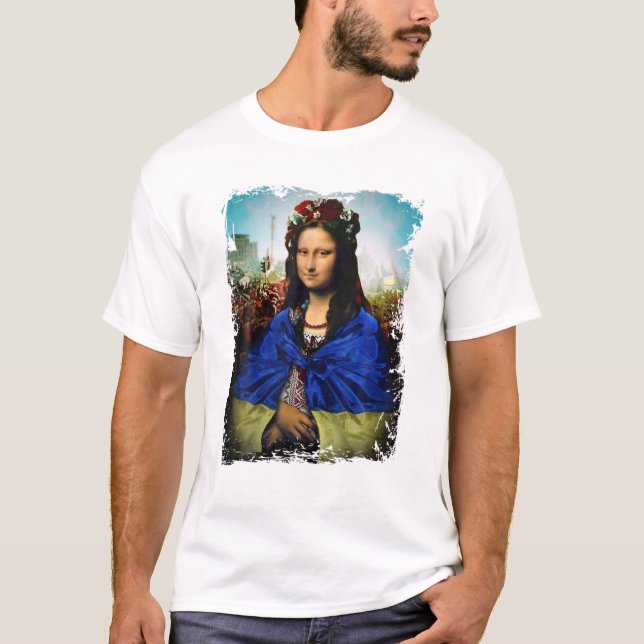 T-shirt Drapeau ukrainien Mona Lisa Ukraine Ukrajina Cool  (Devant)