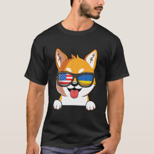T-shirt Drapeau ukrainien Shiba Inu Dog Ukraine USA