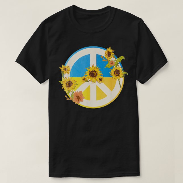 T-shirt Drapeau Ukrainien Tournesol I Avec Ukraine Ukra (Design devant)