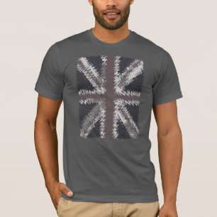 T-shirt Drapeau Union Jack gris en détresse Britanniques