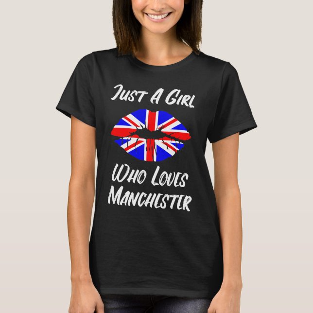 T-shirt Drapeau Union Jack Manchester Lips and Mouth Love (Devant)