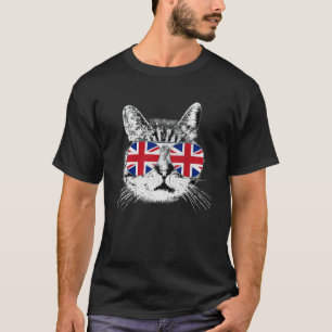 T-shirt Drapeau Union Jack Royaume-Uni Angleterre Chat T-S