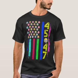 T-shirt Drapeau US Avec Oeufs Drôle Trump 45 47 Jour de Pâ