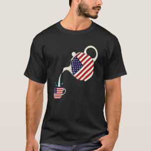 T-shirt Drapeau Us Avec Teapot & Teapot