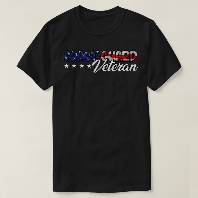 T-shirt Drapeau US Bold USCG Coast Guard Vétérinaire (Design devant)