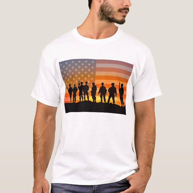 T-SHIRT DRAPEAU US COMBAT SQUAD (Devant)