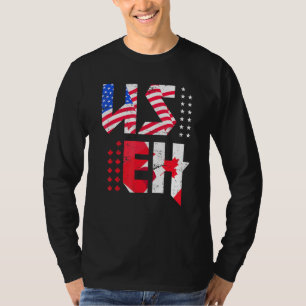 T-shirt Drapeau US Feuille d'Érable Fierté Canadienne Amér