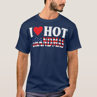 T-shirt Drapeau US J'aime Grandmas Hot