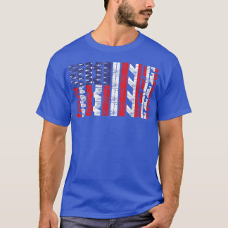 T-shirt Drapeau US Mot de ski Art America Amateur de ski d