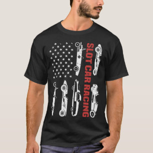 T-shirt Drapeau US Vintage Flot Car Racing