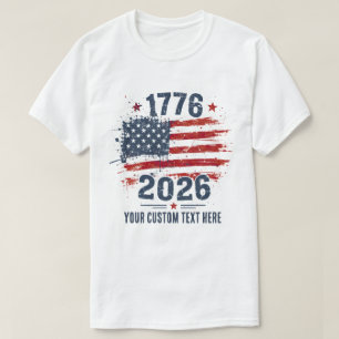 T-shirt Drapeau USA 1776 2026 Anniversaire