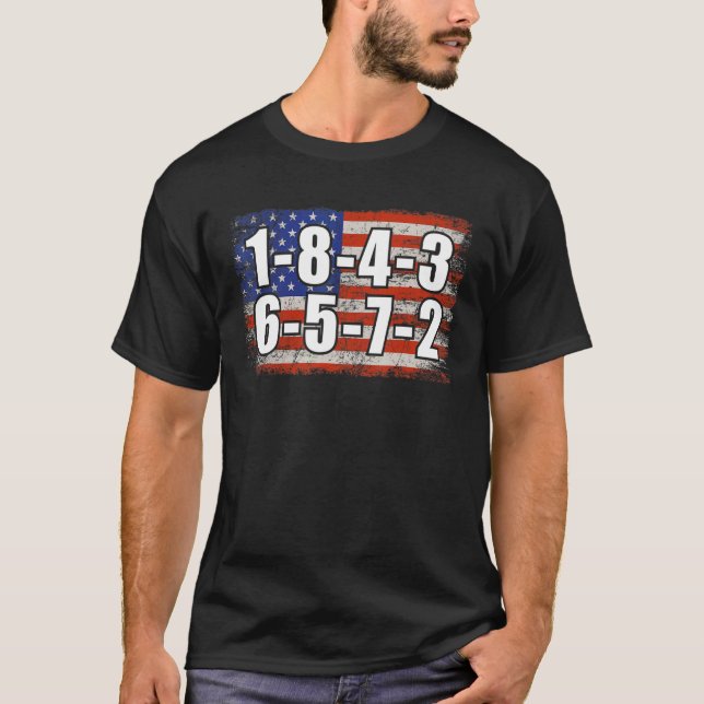 T-shirt Drapeau Usa 18436572 Commande de démarrage Moteur  (Devant)
