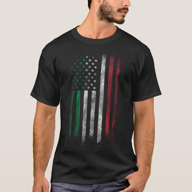 T-shirt Drapeau Usa 4 Juillet Patriotique Américain Italie (Devant)
