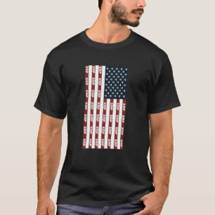 T-shirt Drapeau Usa Avec Crypto À Chaîne De Blocage Numéri