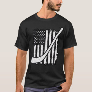 T-shirt Drapeau Usa Bâtons De Hockey Fierté Américaine 4 J