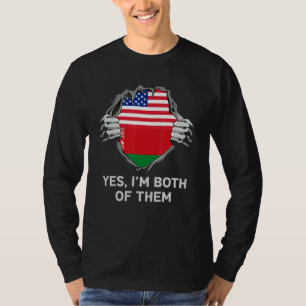 T-shirt Drapeau USA Biélorussie Mi-Américain Mi-Biélorusse