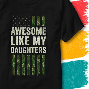 T-shirt Drapeau USA camouflage militaire Génial comme mes