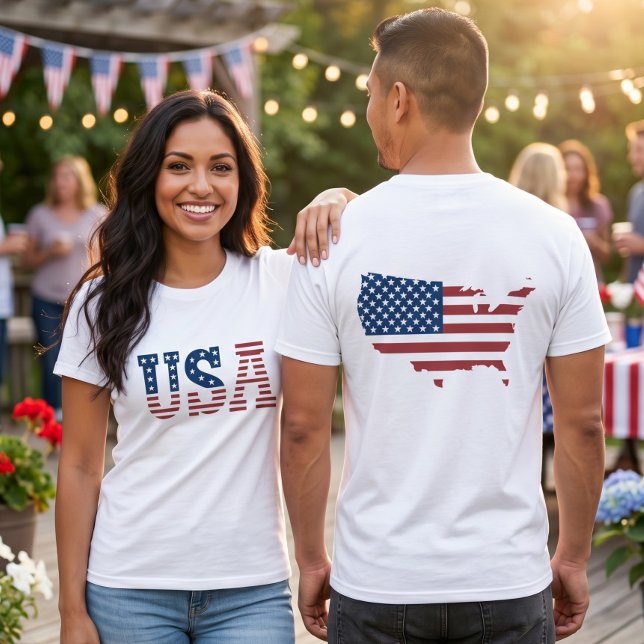 T-shirt Drapeau USA Carte Patriotique  (Créateur téléchargé)
