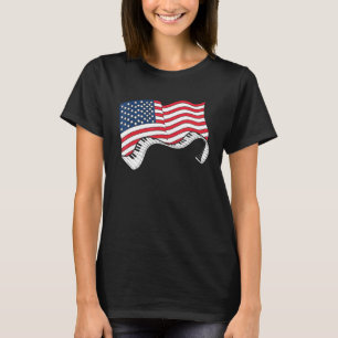 T-shirt Drapeau Usa Clavier Pianiste Patriotique Classique